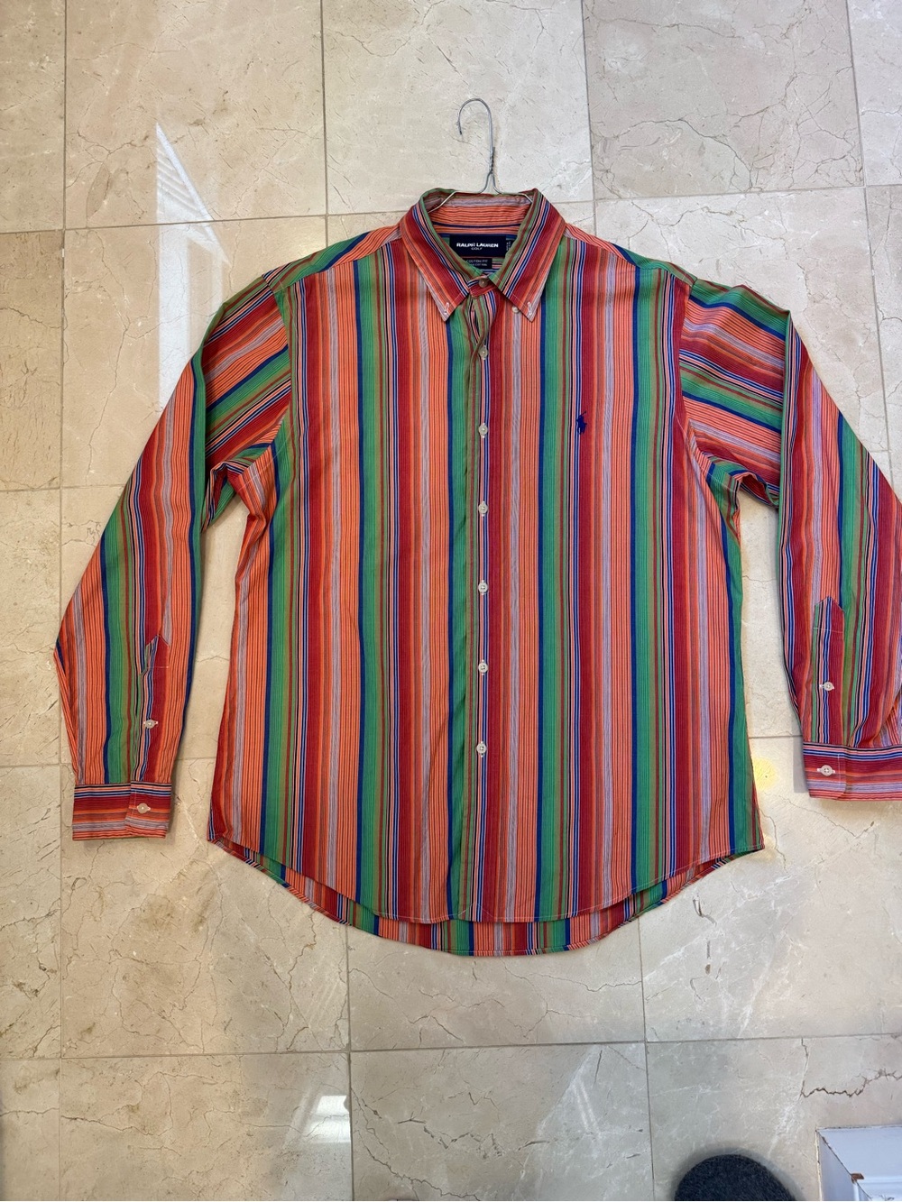 Ralph Lauren Golf Custom Fit Multicolor Striped Button Down Shirt Men’s L
